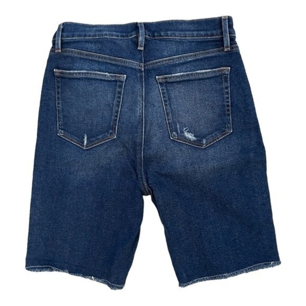 LOFT Women’s High Waist Jean Shorts Mid Wash Blue Denim Size 29/8 Zip Front - Picture 5 of 6